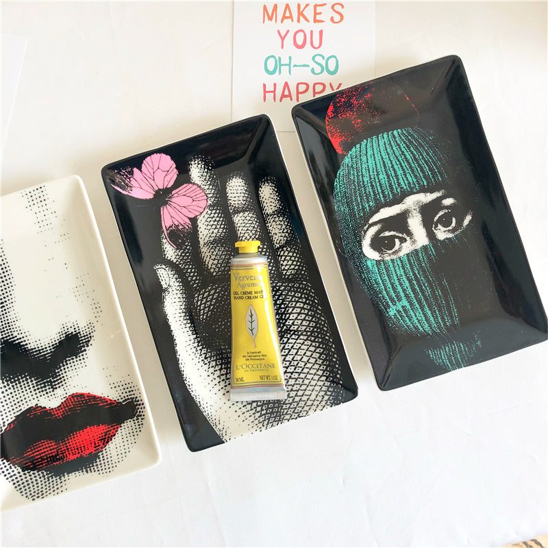 Decor Art Ceramic storage tray jewelry tray dinner tray